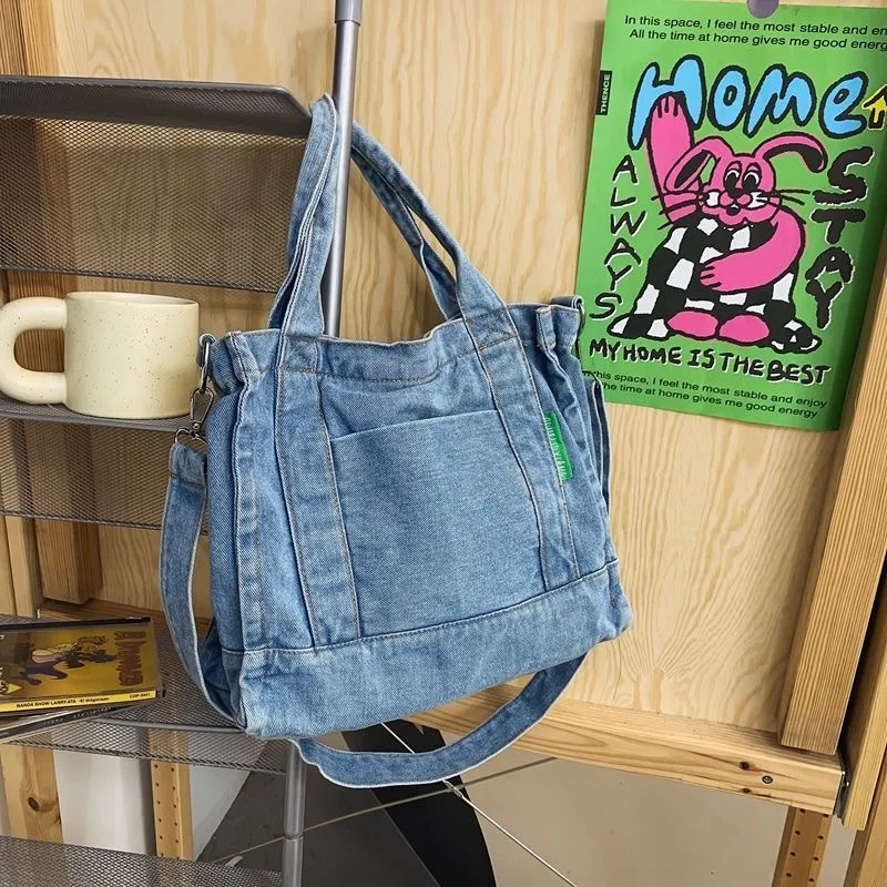 

Women Bag Literary and Artistic Denim Casual Style Shoulder Bag for Students in Class Beautiful 2023 New Style Commuting