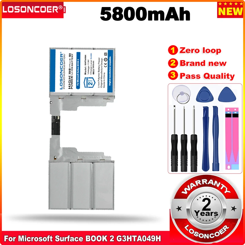 LOSONCOER G3HTA050H G3HTA049H 5800mAh Laptop Battery for Microsoft Surface BOOK 2 15'' Keyboard in stock
LOSONCOER G3HTA050H G3HTA049H 5800mAh Laptop Battery for Microsoft Surface BOOK 2 15'' Keyboard in stock
