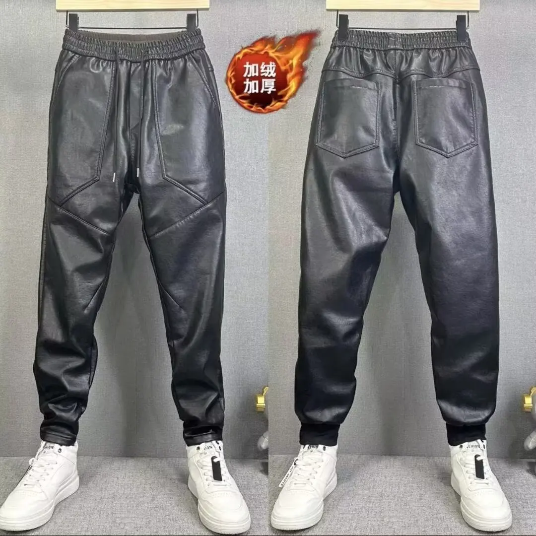 Leather Pants Men's Elastic Waist Soft Leather with Wool Thickened Autumn and Winter Straight Loose Fur One Men Leather Pants
Leather Pants Men's Elastic Waist Soft Leather with Wool Thickened Autumn and Winter Straight Loose Fur One Men Leather Pants