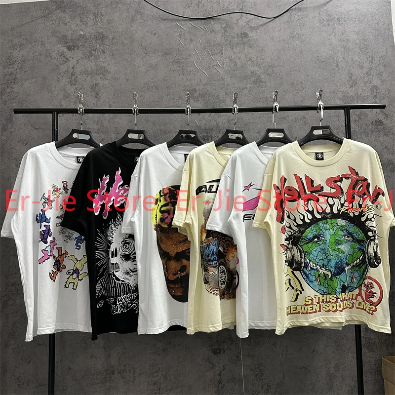 High Street Hip-hop Oversized Men's and Women's 1:1 White High-quality Printed Hellstar Short Sleeved Top
High Street Hip-hop Oversized Men's and Women's 1:1 White High-quality Printed Hellstar Short Sleeved Top