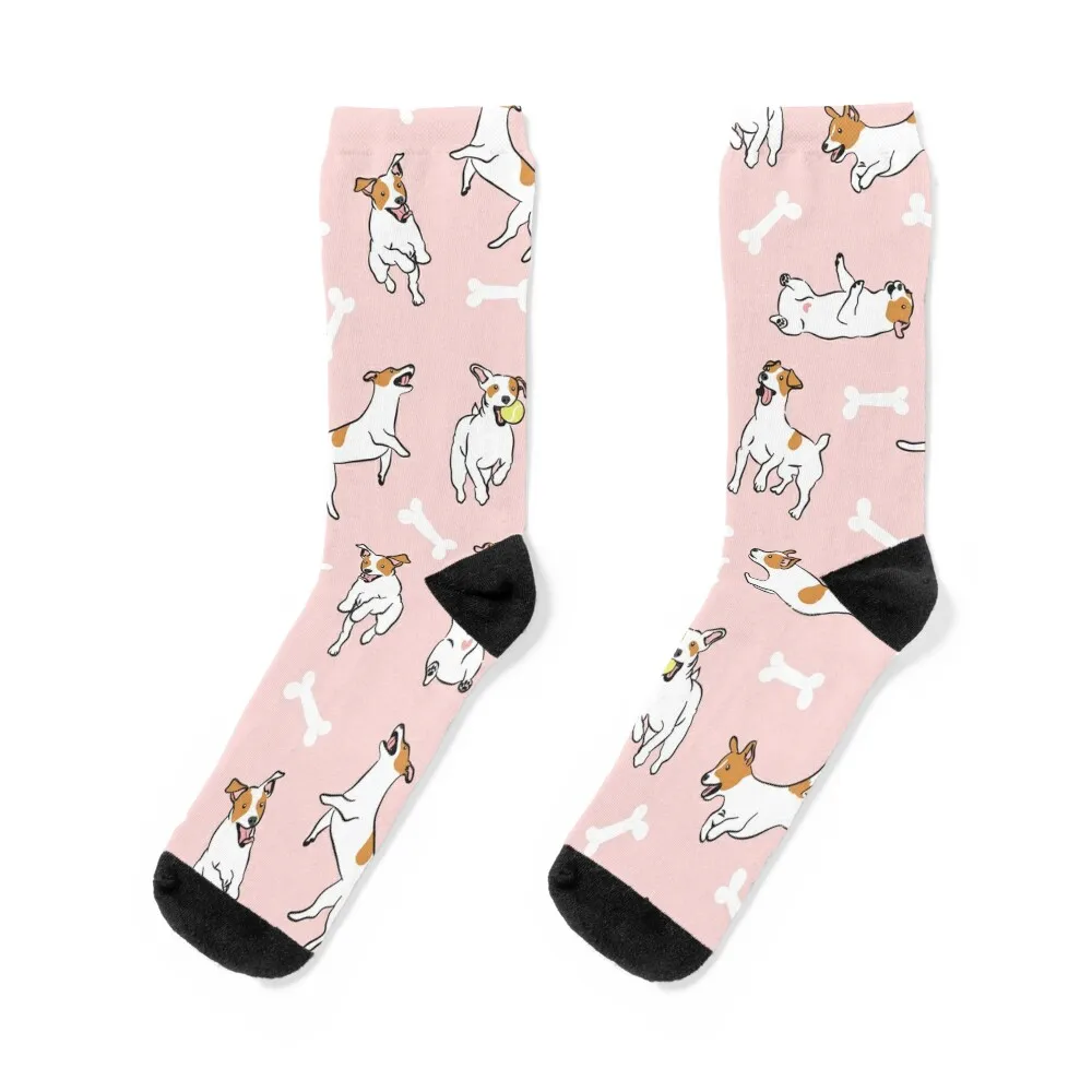 

Playing Jack Russell Terrier - Pink Background Socks Lots luxe Men Socks Luxury Brand Women's