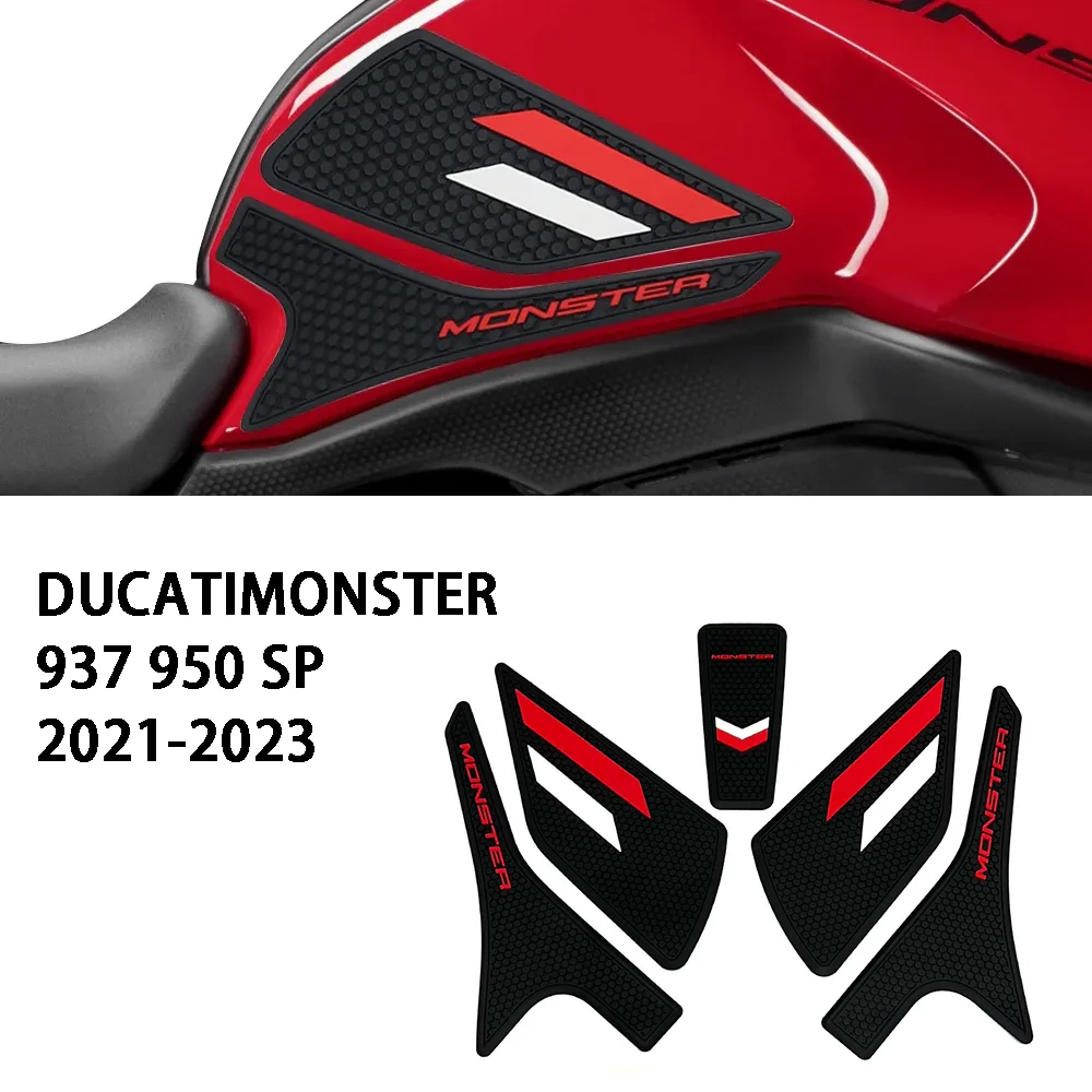 

MONSTER937 MONSTER950 PVC Sticker Knee Grip Fuel Tank Traction Pads Protector Cover For DUCATI MONSTER 937 950 SP 2021 - 2023