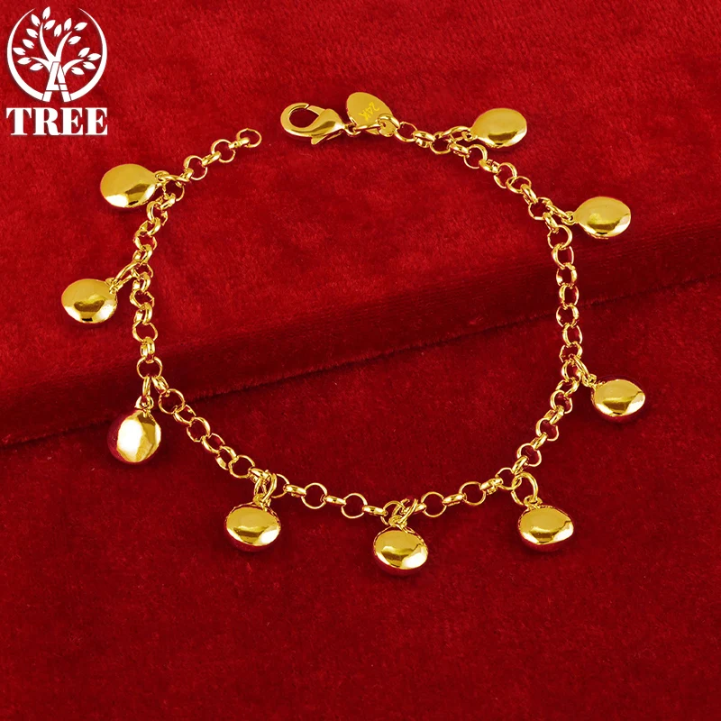 ALITREE 24K Yellow Gold Small Circular Pendant Bracelets For Woman Fashion Party Wedding Engagement Charm Jewelry Lovers Gift
ALITREE 24K Yellow Gold Small Circular Pendant Bracelets For Woman Fashion Party Wedding Engagement Charm Jewelry Lovers Gift