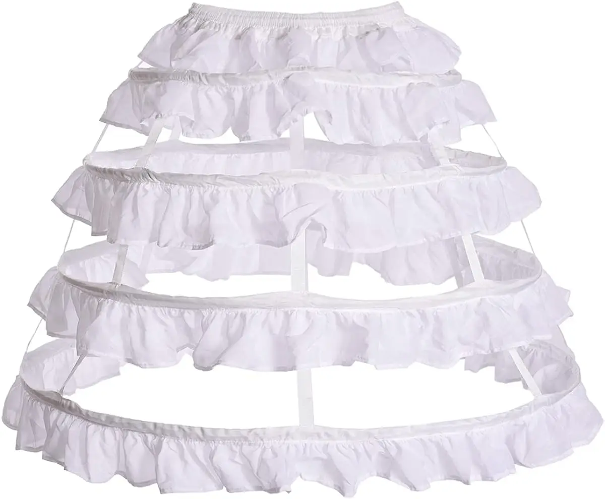 Women's 4 Hoops Costume Crinoline Lolita Girls Chiffon Petticoat Skirt Pannier Cosplay Underskirt 
Women's 4 Hoops Costume Crinoline Lolita Girls Chiffon Petticoat Skirt Pannier Cosplay Underskirt