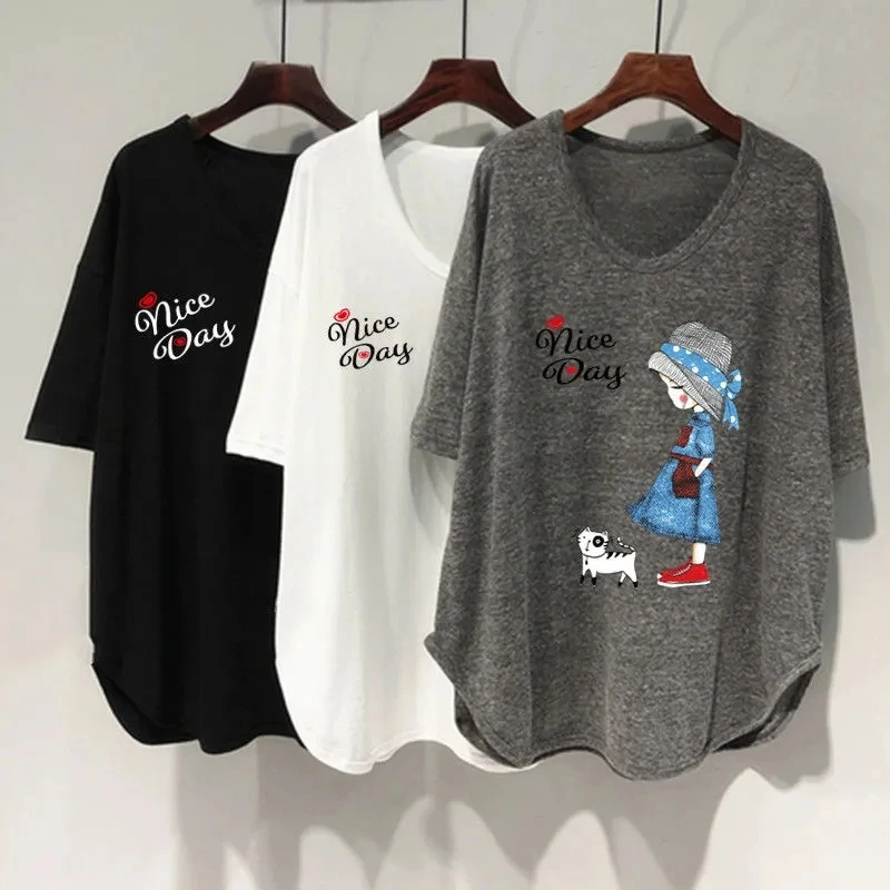 Plus Size 5XL 150kg Summer New Basic Soft T-Shirt For Women Daily Casual O-Neck Loose Sweet Tops Tees
Plus Size 5XL 150kg Summer New Basic Soft T-Shirt For Women Daily Casual O-Neck Loose Sweet Tops Tees
