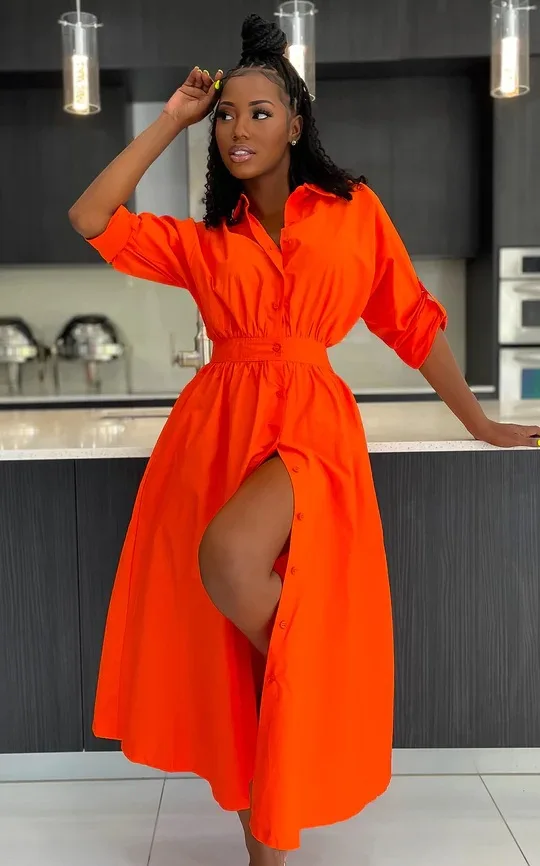 SKMY Orange Dress Autumn Fashion Women Clothing 2023 New Arrivals Turn-Down Collar Single Breasted Long Sleeve Party Dresses
SKMY Orange Dress Autumn Fashion Women Clothing 2023 New Arrivals Turn-Down Collar Single Breasted Long Sleeve Party Dresses