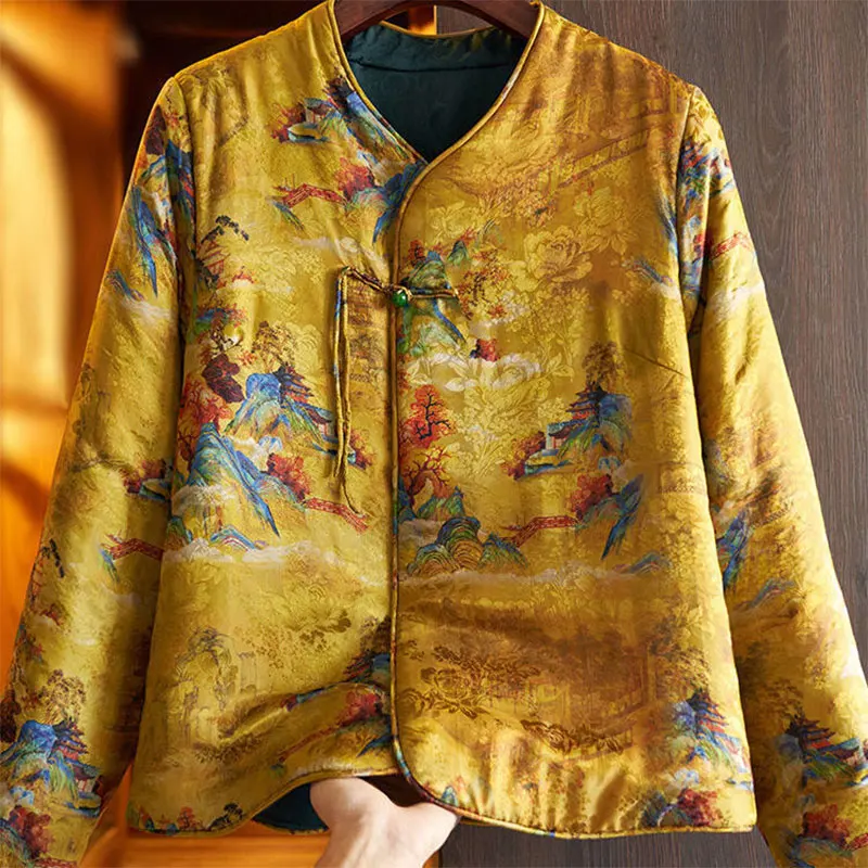 2023 Autumn Winter New Arts Style Women Long Sleeve Thicken Cotton Short Coat Vintage Print Single Button V-neck Jackets V777
2023 Autumn Winter New Arts Style Women Long Sleeve Thicken Cotton Short Coat Vintage Print Single Button V-neck Jackets V777