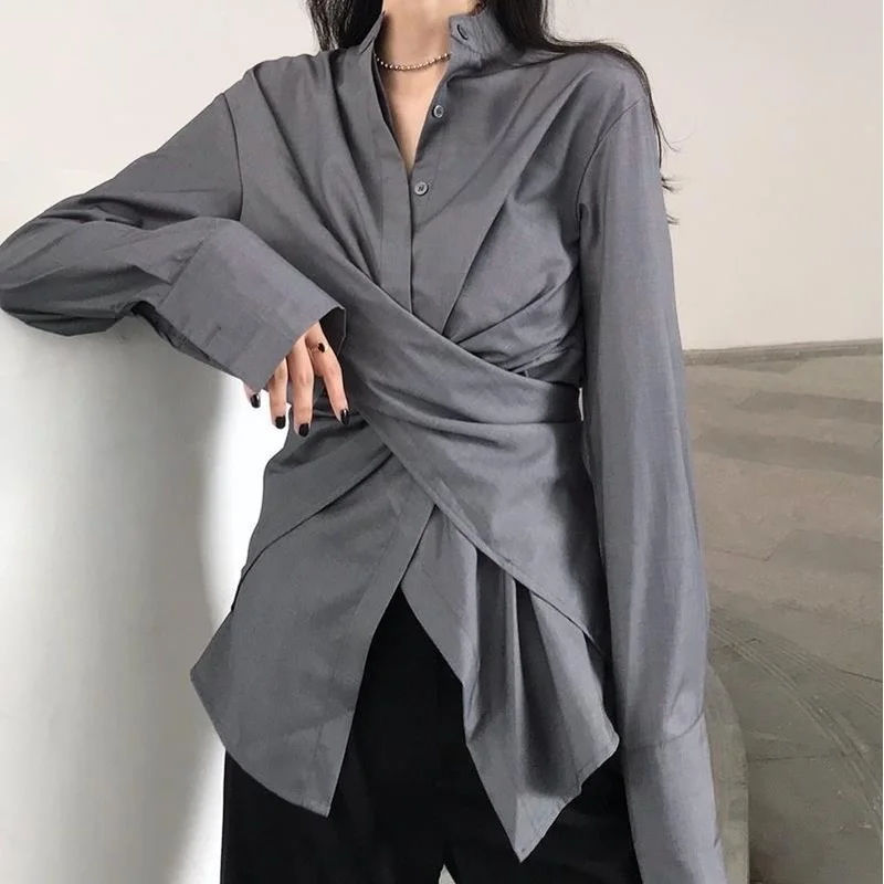 Deeptown Korean Style Women Blouses Tunic White Casual Chic Elegant Female Fashion Irregular Top Long Sleeve Shirts Office Wear
Deeptown Korean Style Women Blouses Tunic White Casual Chic Elegant Female Fashion Irregular Top Long Sleeve Shirts Office Wear