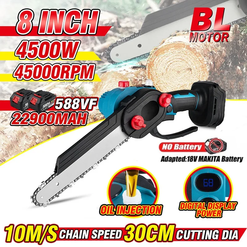 4/6/8Inch Brushless Electric Saw With Digital Display 45000RPM Cordless ChainSaw Woodworking Tool For Makita 18V Battery
4/6/8Inch Brushless Electric Saw With Digital Display 45000RPM Cordless ChainSaw Woodworking Tool For Makita 18V Battery