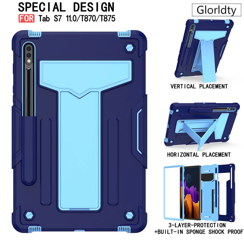 Heavy Duty Shockproof Stand Cover For Samsung Galaxy Tab S7 11 2020 T870 T875 SM-T870 SM-T875 Tablet Case With S Pen Holder
Heavy Duty Shockproof Stand Cover For Samsung Galaxy Tab S7 11 2020 T870 T875 SM-T870 SM-T875 Tablet Case With S Pen Holder