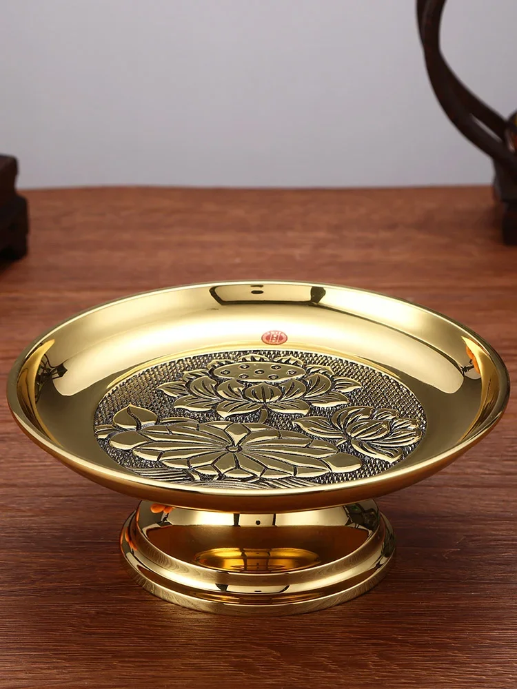 Round Buddha with Taiwan plate fruit plate Buddha lotus household pure copper Buddha front fruit plate
Round Buddha with Taiwan plate fruit plate Buddha lotus household pure copper Buddha front fruit plate