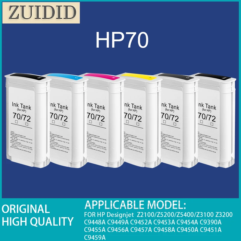 

Ink Cartridge For HP 70 Compatible Pigment Ink For FOR FOR HP Designjet Z2100 Z5200 Z5400 Z3100 Z3200 C9448A C9449A C9452A