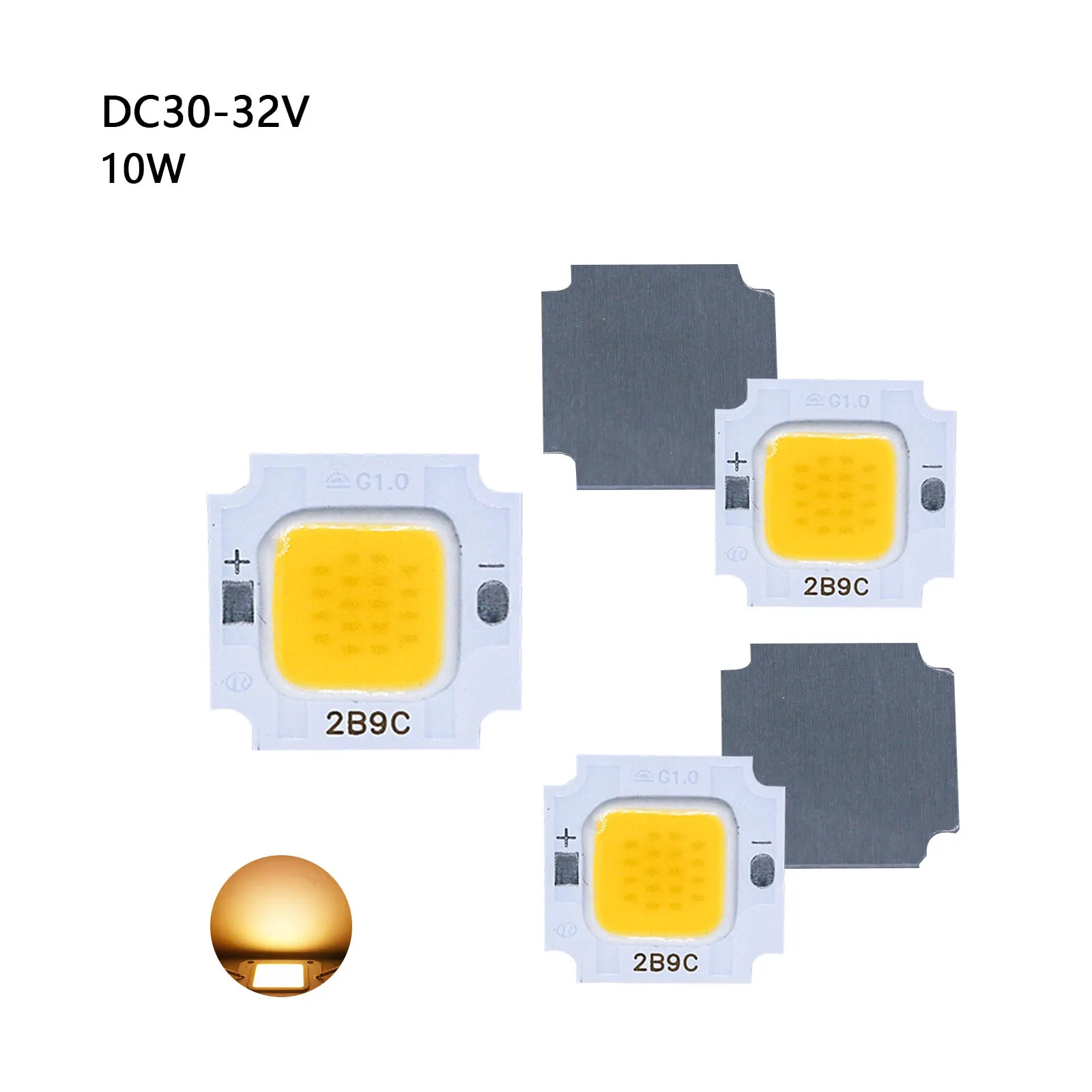 

5 pcs High Power 300mA LED COB Chips 10W DC 30-32V Light Beads SMD DIY For LED Bulb Warm White Flood Light Spotlight Portable
