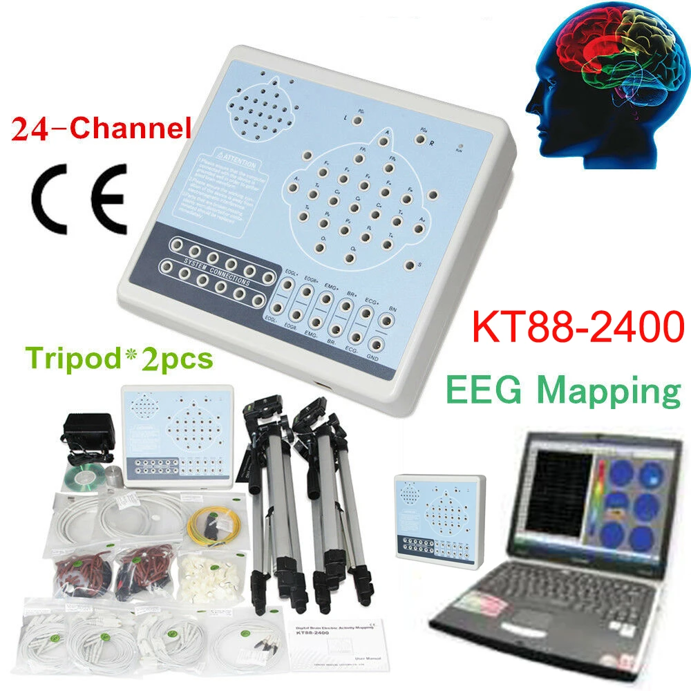 

KT88-2400 Digital EEG Machine Electroencefalogram 24 Channel Electric Brain Activity Mapping System with USB Software