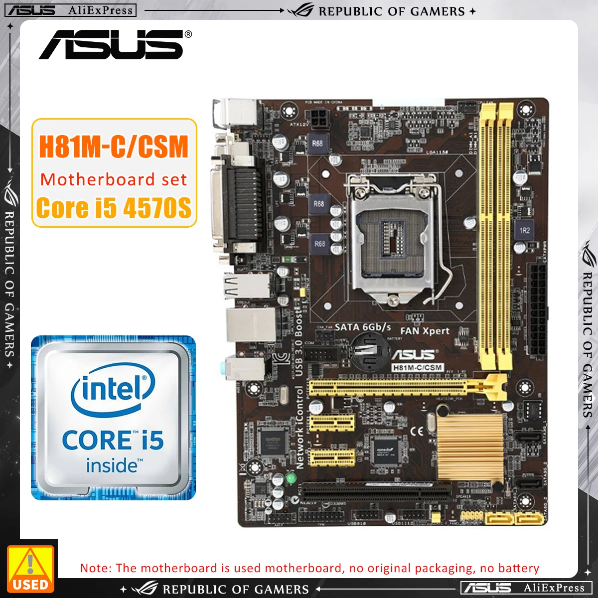 LGA 1150 Motherboard set ASUS H81M-C/CSM +I5 4570S cpu Intel H81Motherboard kit PCI-E 2.0 DDR3 16GB USB3.0 VGA Micro ATX
LGA 1150 Motherboard set ASUS H81M-C/CSM +I5 4570S cpu Intel H81Motherboard kit PCI-E 2.0 DDR3 16GB USB3.0 VGA Micro ATX