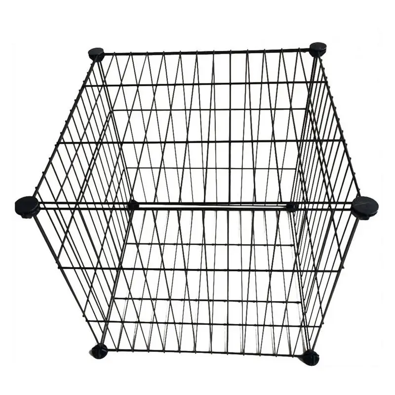 

Multifunctional Black Metal 35x35cm Mesh Combination Storage DIY Cube Wardrobe And Modular Shelf Net Wire Mesh Shelf And Shelf