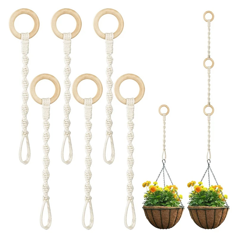 6-Pack Plant Hanging Extender Wood Ring Hand Woven Flower Pot Rope Hanging Cotton Rope Garden Flower Pot
6-Pack Plant Hanging Extender Wood Ring Hand Woven Flower Pot Rope Hanging Cotton Rope Garden Flower Pot