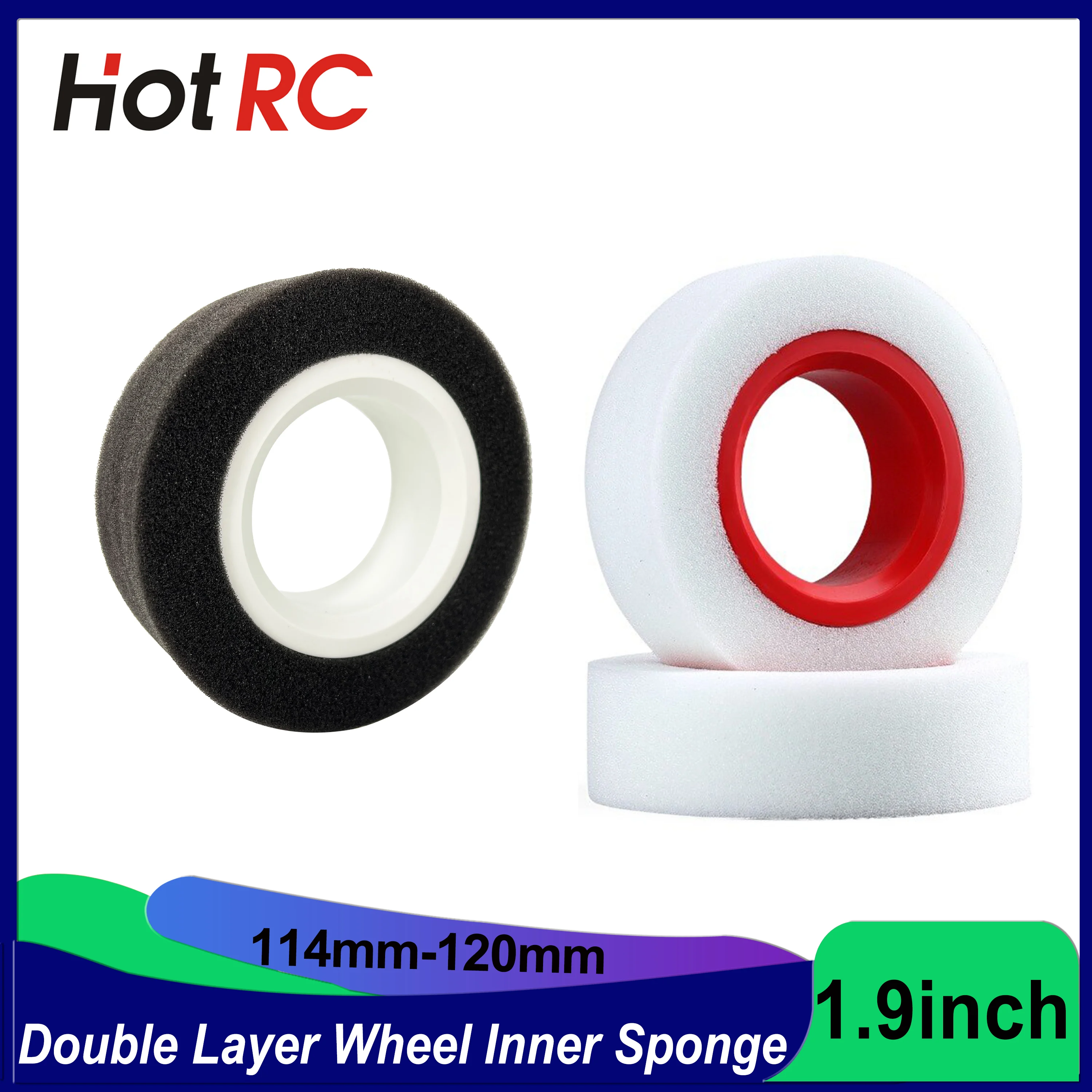 Double Layer 1.9inch Rubber Liner Dual Foam Sponge for 1/10 RC Crawler Car Tire Tyre TRX4 TRX6 Axial SCX10 Black/White Optional
Double Layer 1.9inch Rubber Liner Dual Foam Sponge for 1/10 RC Crawler Car Tire Tyre TRX4 TRX6 Axial SCX10 Black/White Optional