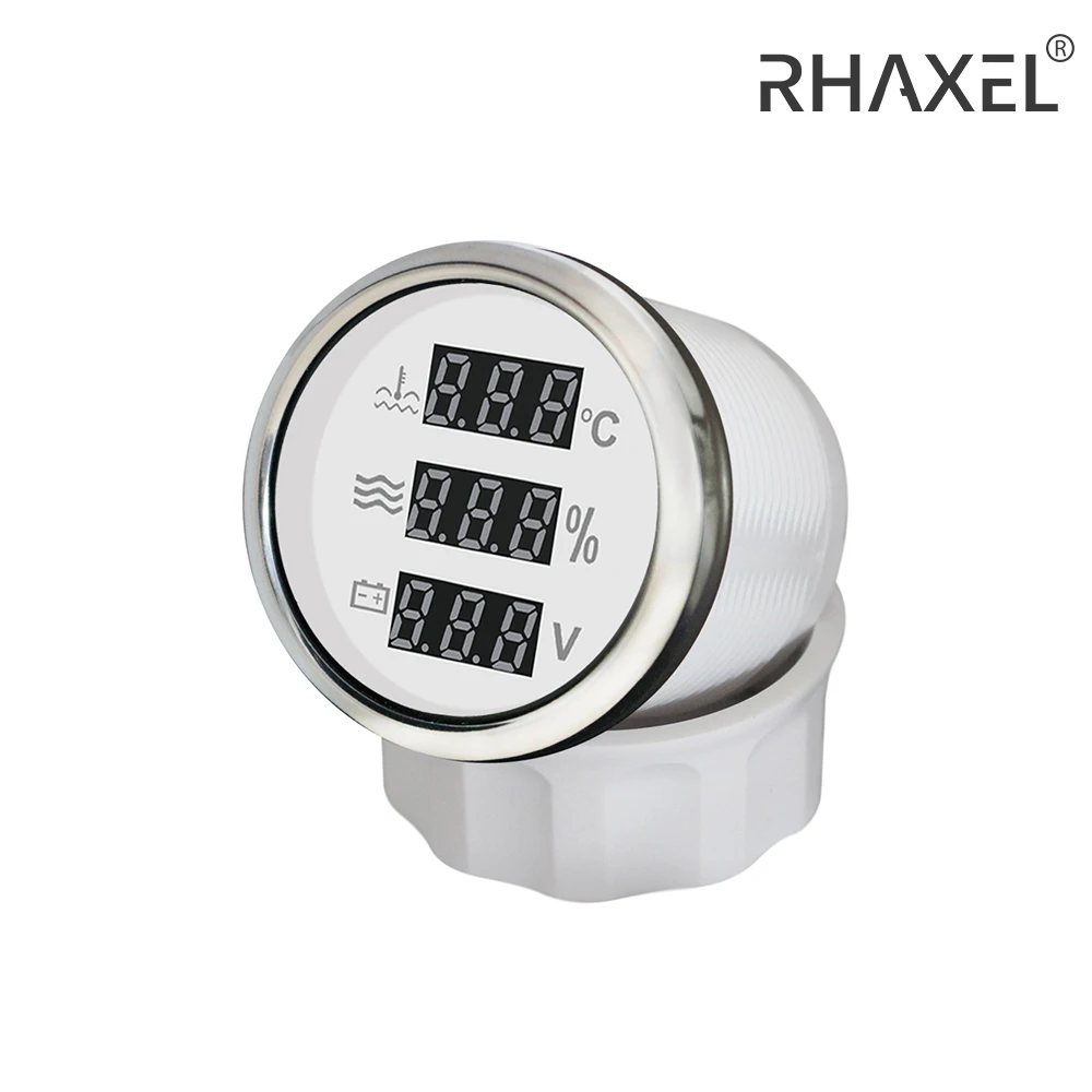 

RHAXEL 3 in 1 Multi-funcational Digital Tachometer Water Temp Fuel Level Oil Pressure Holding Tank Gauge Voltmeter 12V/24V