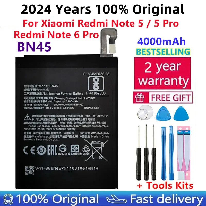 2024 Years 100% New Original Phone Battery For Xiaomi Redmi Note 5 Note5 Note 6 Pro BN45 4000mAh Replacement Batteries
2024 Years 100% New Original Phone Battery For Xiaomi Redmi Note 5 Note5 Note 6 Pro BN45 4000mAh Replacement Batteries