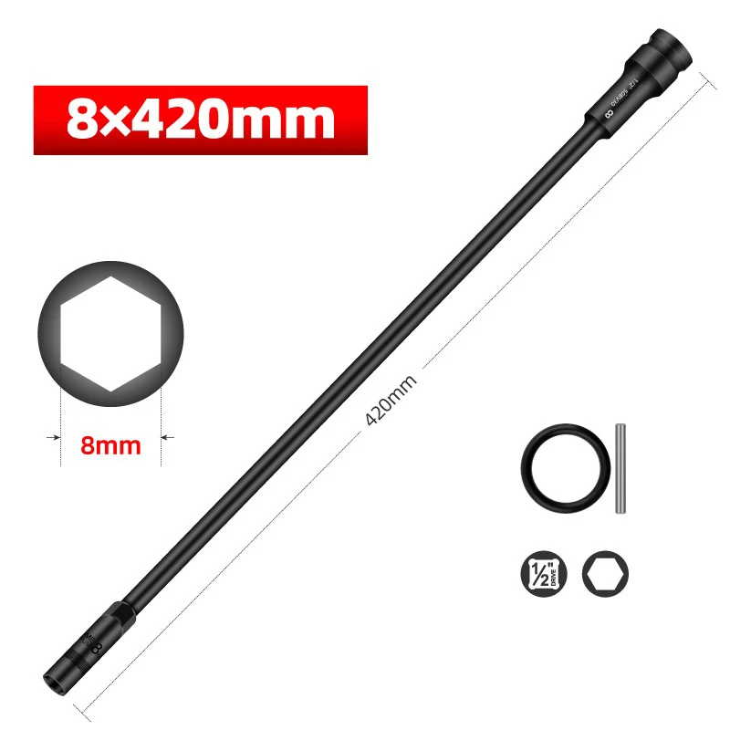 H8-14 420mm Extra Long Hex Socket For Electric Wrench Automotive Car Repair Tool 1/2 Inch Electric Wrench To Deepen Hex Socket
H8-14 420mm Extra Long Hex Socket For Electric Wrench Automotive Car Repair Tool 1/2 Inch Electric Wrench To Deepen Hex Socket