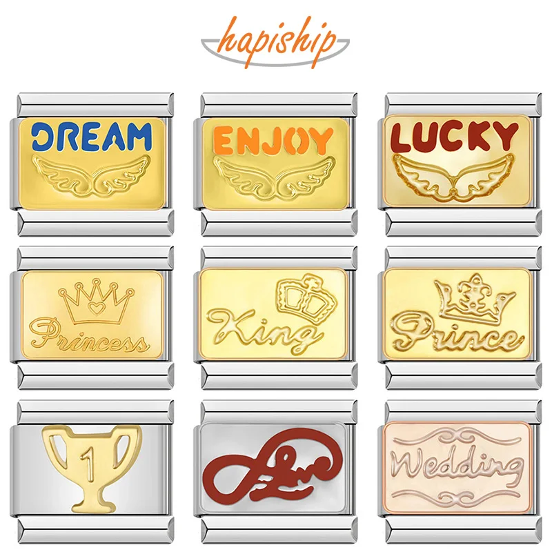 Hapiship 2024 New Dream Lucky Enjoy King Princess Italian Charm Links Fit 9mm Stainless Steel Bracelet Jewelry Making DJ159
Hapiship 2024 New Dream Lucky Enjoy King Princess Italian Charm Links Fit 9mm Stainless Steel Bracelet Jewelry Making DJ159