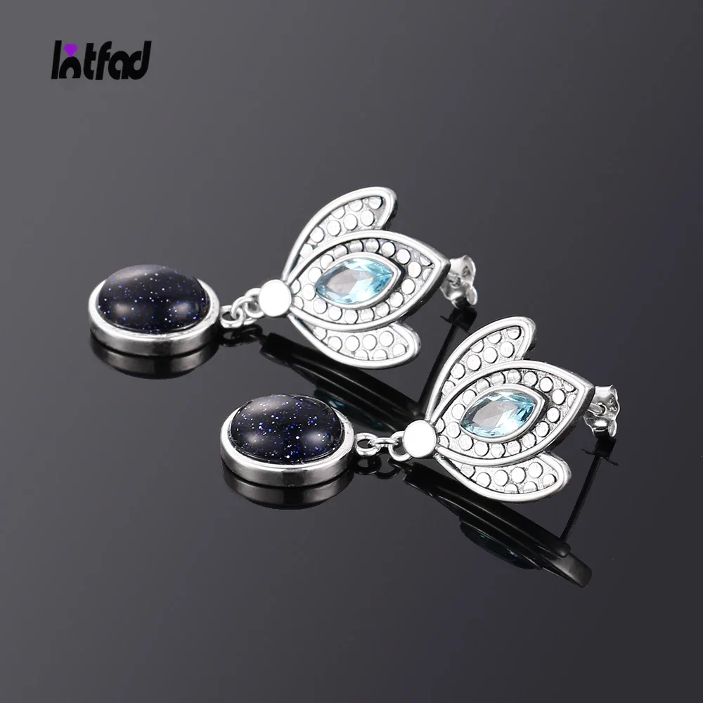 Natural 8*10mm Blue Sandstone Drop Earrings 925 Sterling Silver Crown Shape Turquoise Moonstone Jewelry for Women Gift
Natural 8*10mm Blue Sandstone Drop Earrings 925 Sterling Silver Crown Shape Turquoise Moonstone Jewelry for Women Gift