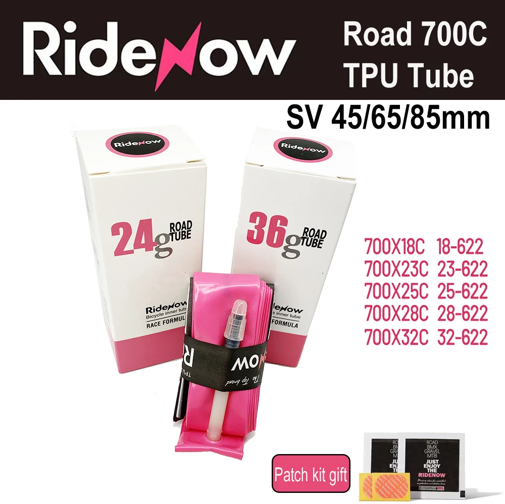 Ridenow TPU Bike Inner Tube Ultralight Road Bike Camera 700x18 23 25 28 32 35 37 40 47C MTB Bike Tube 29x1.5 1.75 French Vavle 
Ridenow TPU Bike Inner Tube Ultralight Road Bike Camera 700x18 23 25 28 32 35 37 40 47C MTB Bike Tube 29x1.5 1.75 French Vavle