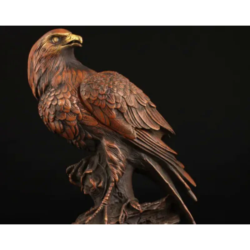 

Vintage Collection Chinese Bronze Hand Carved Statue Lifelike Eagle Box Casting 21CM