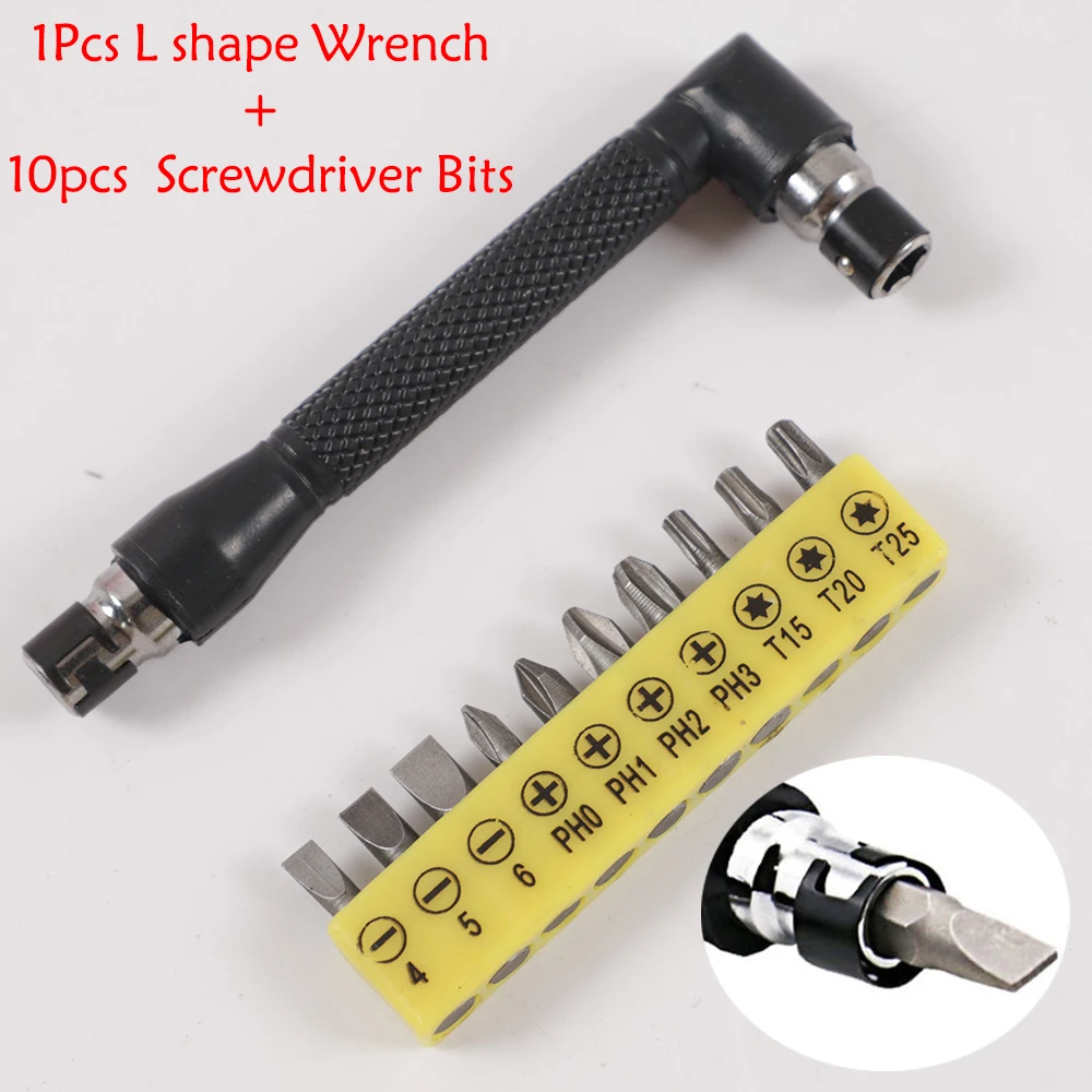 L-shaped Mini Socket Extension Screwdriver Sleeve Handle Set 1/4 Inch 6.35mm Screwdriver Tool Wrench Mobile Phone Repair Tools
L-shaped Mini Socket Extension Screwdriver Sleeve Handle Set 1/4 Inch 6.35mm Screwdriver Tool Wrench Mobile Phone Repair Tools