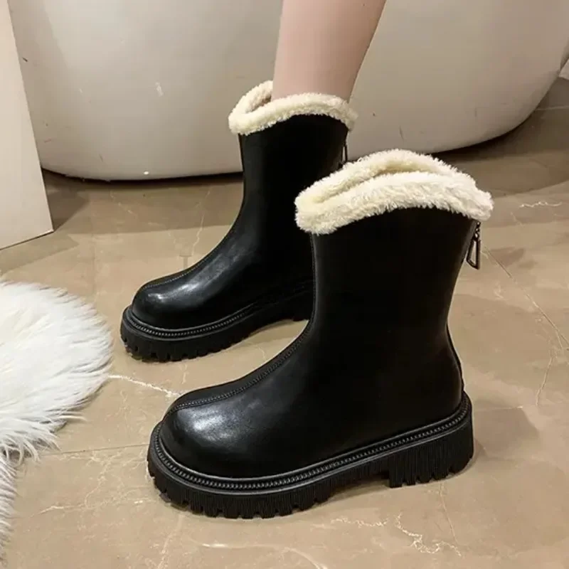 Winter Women Shoes Chelsea Boots Black Leather Boots Plush Warm Thick Soles Thick Soles Shoes Fashion Designer
Winter Women Shoes Chelsea Boots Black Leather Boots Plush Warm Thick Soles Thick Soles Shoes Fashion Designer