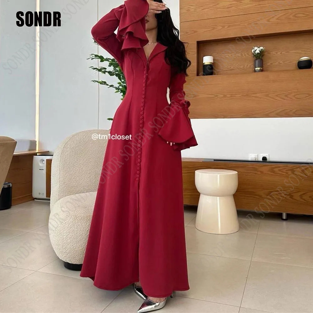 SONDR Elegant Red Button Long Custom Formal Evening Dress Burgundy Satin V Neck A Line Gown for Wedding Party Dresses Gowns
SONDR Elegant Red Button Long Custom Formal Evening Dress Burgundy Satin V Neck A Line Gown for Wedding Party Dresses Gowns