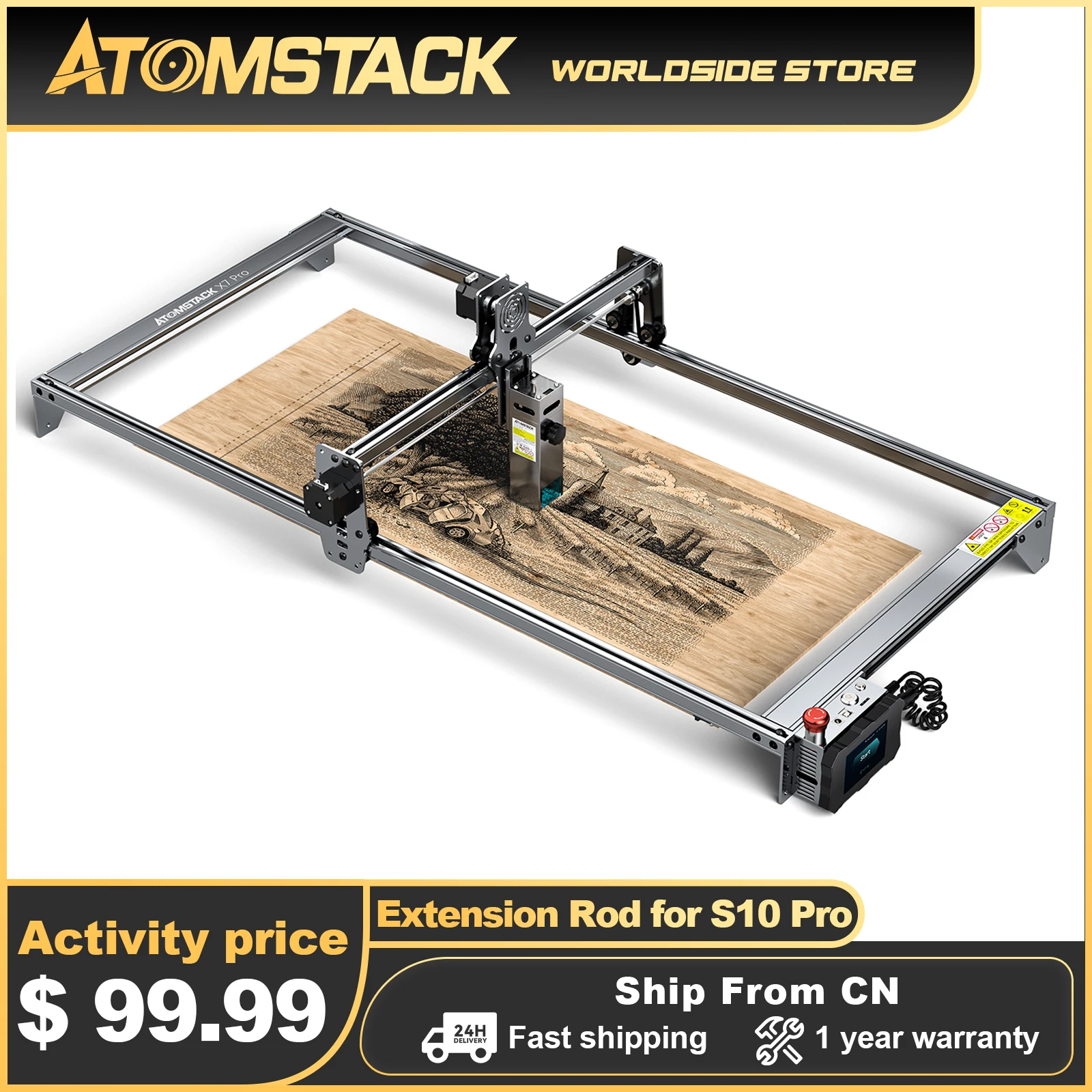 ATOMSTACK Extension Rod for X7 Pro/S10 Pro/A10 PRO 850*410mm Engraving Area Expansion Shaft Bracket Laser Engraver Accessories
ATOMSTACK Extension Rod for X7 Pro/S10 Pro/A10 PRO 850*410mm Engraving Area Expansion Shaft Bracket Laser Engraver Accessories