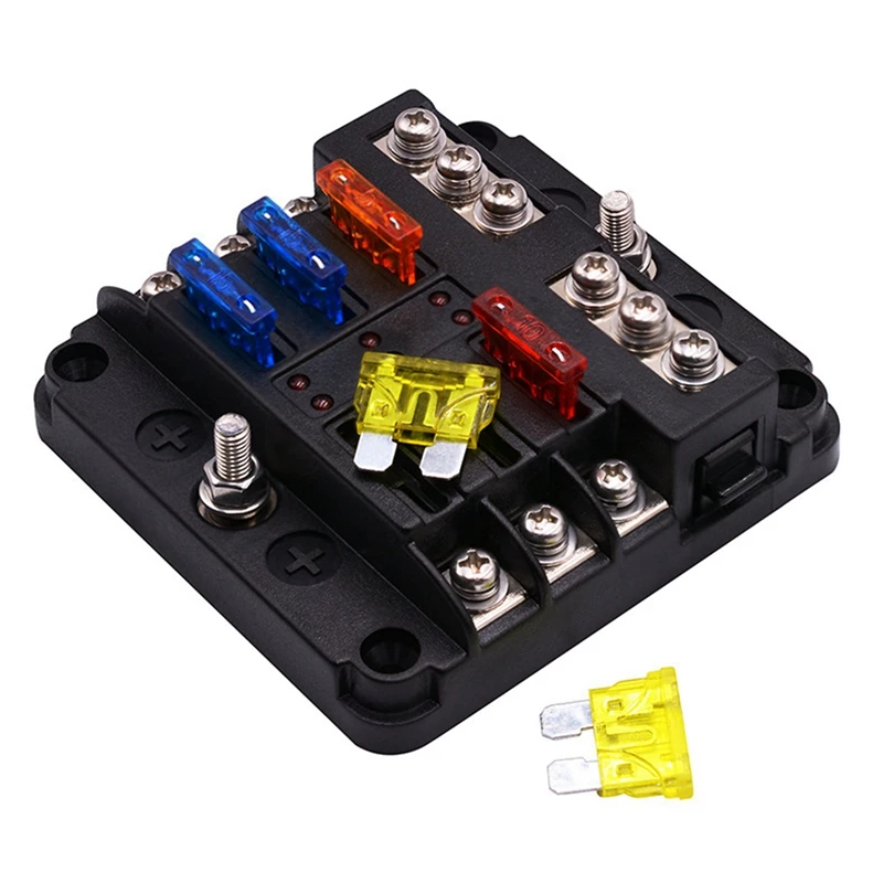 4X 6-Way Waterproof Fuse Block,With LED Indicator 12 Circuits With Negative Marine Fuse Box For Dc 12/24V Car RV Truck 
4X 6-Way Waterproof Fuse Block,With LED Indicator 12 Circuits With Negative Marine Fuse Box For Dc 12/24V Car RV Truck