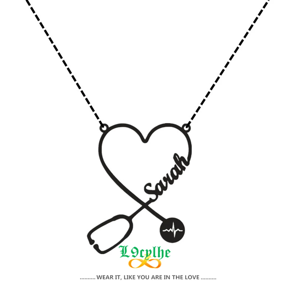 Medical Jewelry Custom Name Stethoscope Necklace Women Nurse Doctor Personalized Nameplate Heart Necklaces Best Friends Gift
Medical Jewelry Custom Name Stethoscope Necklace Women Nurse Doctor Personalized Nameplate Heart Necklaces Best Friends Gift