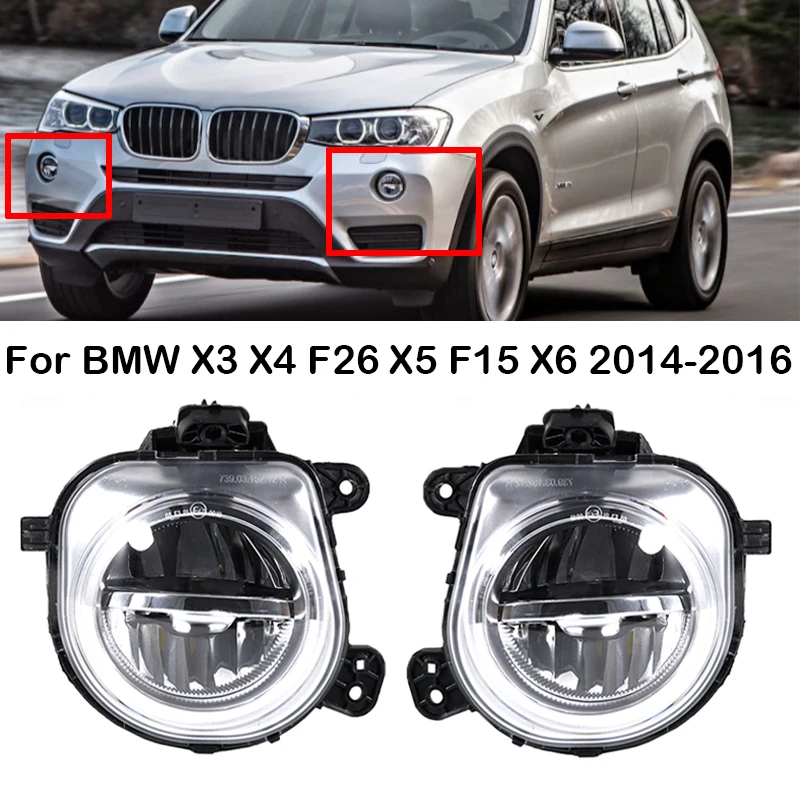 

63177317251 63177317252 New LED Car Front Bumper Fog Light Fog Lamp Driving Lamp For BMW X3 F25 X4 F26 X5 F15 F85 2014 2015 2016