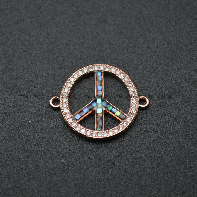 Natural Abalone Shell Inlaid CZ Beads Round Circle Peace Sign Two Loops Jewelry Connectors Bracelet Charms
Natural Abalone Shell Inlaid CZ Beads Round Circle Peace Sign Two Loops Jewelry Connectors Bracelet Charms