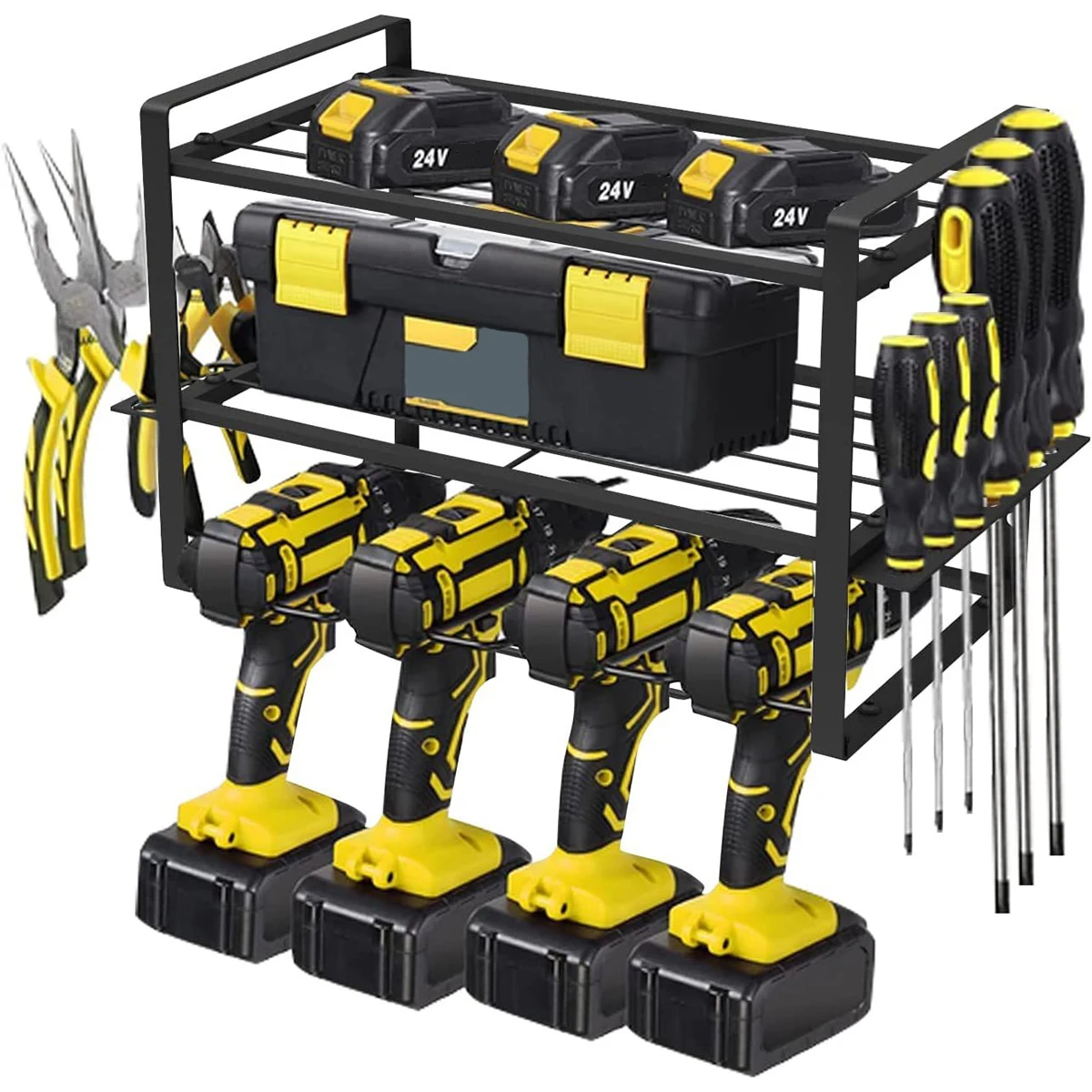 Storage Metal Drill Storage Rack 3Tier Power Tool Organizer Power Tool Organizer Drill Holder Wall Mounted Garage Tool Organizer
Storage Metal Drill Storage Rack 3Tier Power Tool Organizer Power Tool Organizer Drill Holder Wall Mounted Garage Tool Organizer