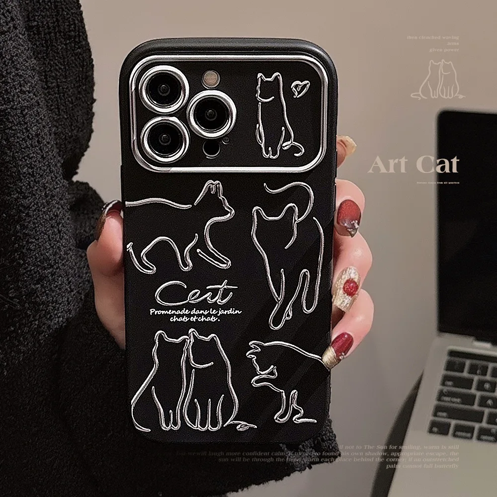 Luxury Black Catss Phone Case for iPhone, 11, 12, 13, 14, 15, Pro Max, Plus, Pro, X, XR, XS Max, 7, 8P anti-Fall Phone Cover
Luxury Black Catss Phone Case for iPhone, 11, 12, 13, 14, 15, Pro Max, Plus, Pro, X, XR, XS Max, 7, 8P anti-Fall Phone Cover