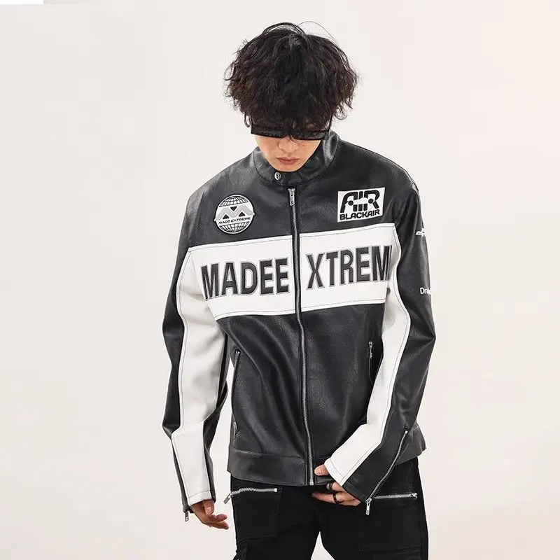 Jacket motorcycle wind riding PU leather couple trend plankton handsome coat American vintage color windproof ins shirt
Jacket motorcycle wind riding PU leather couple trend plankton handsome coat American vintage color windproof ins shirt