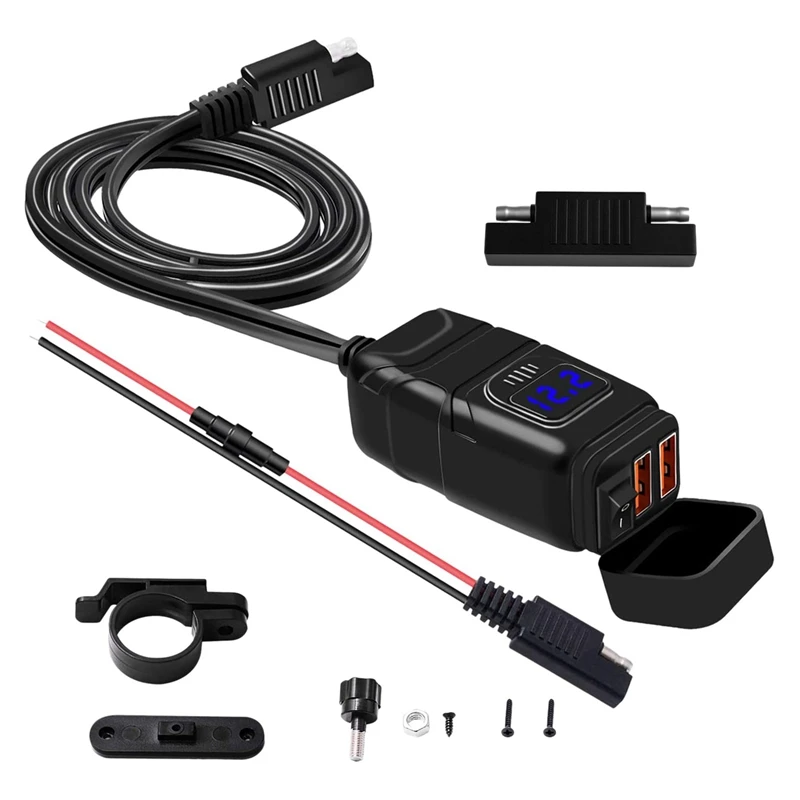 2X Waterproof Motorcycle Dual USB Fast Charger Port Power Adapter Voltmeter & On/Off ,For Phone Gps Tablet Etc
2X Waterproof Motorcycle Dual USB Fast Charger Port Power Adapter Voltmeter & On/Off ,For Phone Gps Tablet Etc