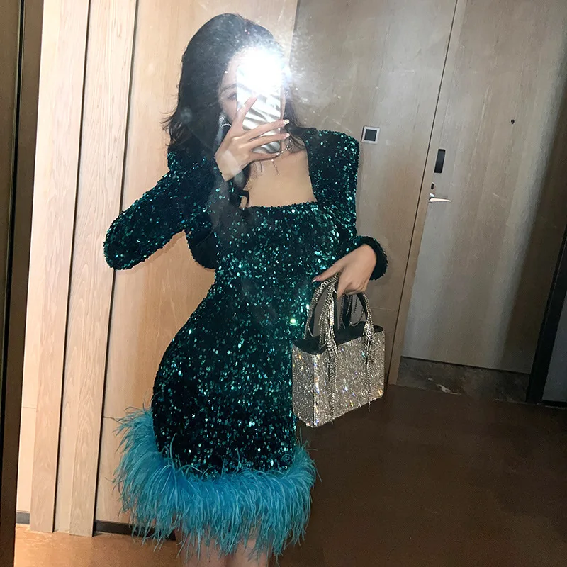Design Sense Dress 2023 Autumn New Sexy Pure Style Strapless Slim Fit Mao Mao Sequin Dress 6216
Design Sense Dress 2023 Autumn New Sexy Pure Style Strapless Slim Fit Mao Mao Sequin Dress 6216