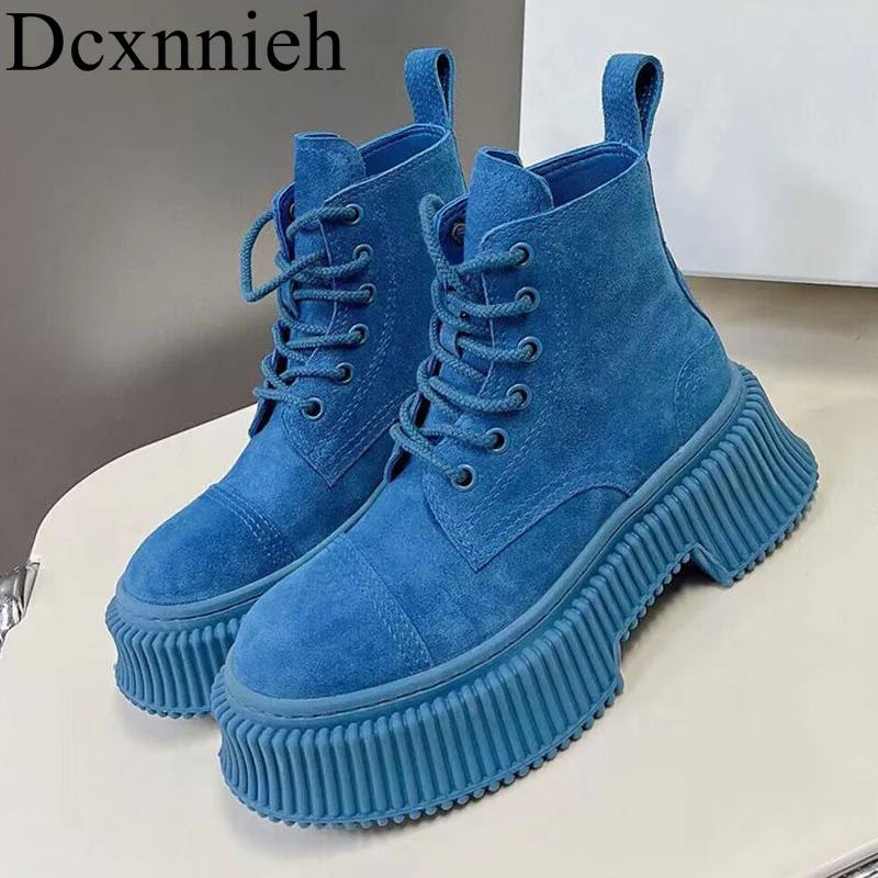 2023 Autumn Winter Flat Thick Sole Faux Suede Riding Boots Women Round Toe Lace Up Platform Shoes Ladies Solid Color Ankle Botas
2023 Autumn Winter Flat Thick Sole Faux Suede Riding Boots Women Round Toe Lace Up Platform Shoes Ladies Solid Color Ankle Botas