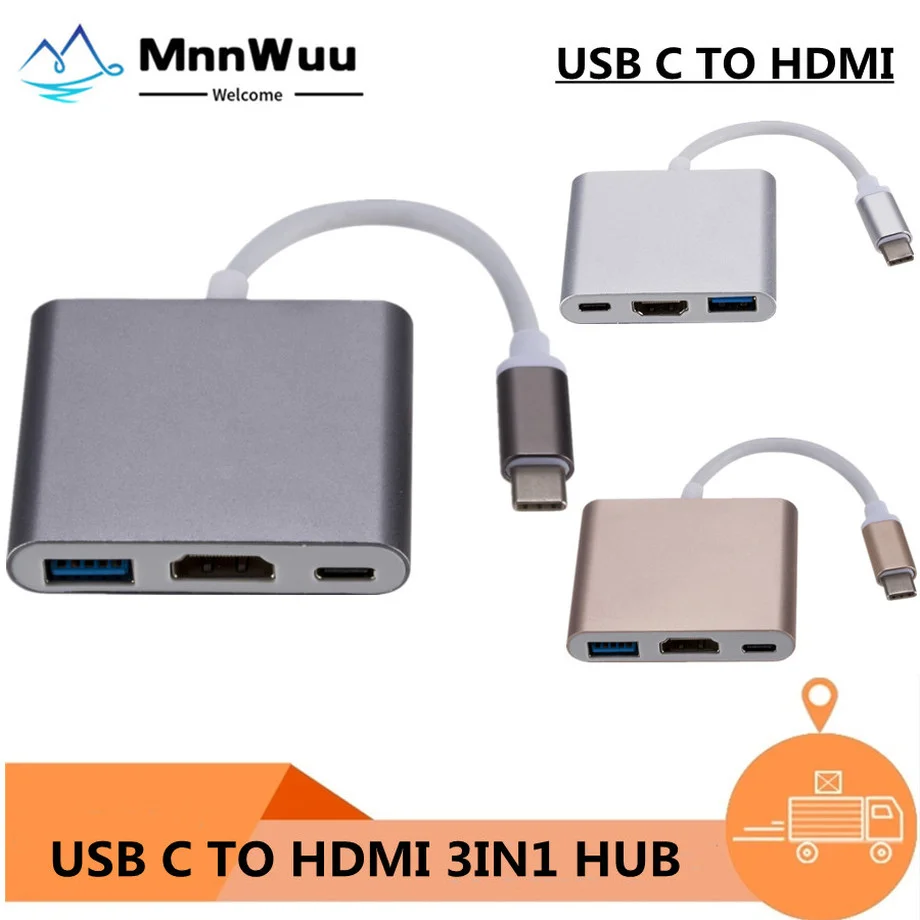 Адаптер для зарядки совместимый с USB 3 0 Type C и HDMI в 1 |