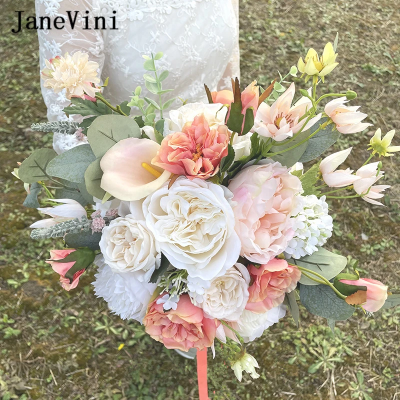 JaneVini Vintage Artificial Wedding Bouquet for Brides Silk Rose Flowers Bridal Bouquets Wedding Photography Holding Flowers New 
JaneVini Vintage Artificial Wedding Bouquet for Brides Silk Rose Flowers Bridal Bouquets Wedding Photography Holding Flowers New