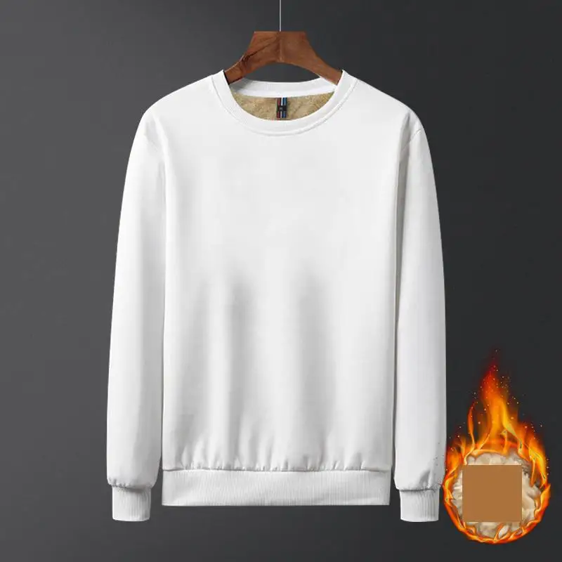 

M-4XL Winter Streetwear Fleece Sweatshirts Male Crew Neck Long Sleeve Blank Light Weight Warm Fashion Clothing for Man XXXXL