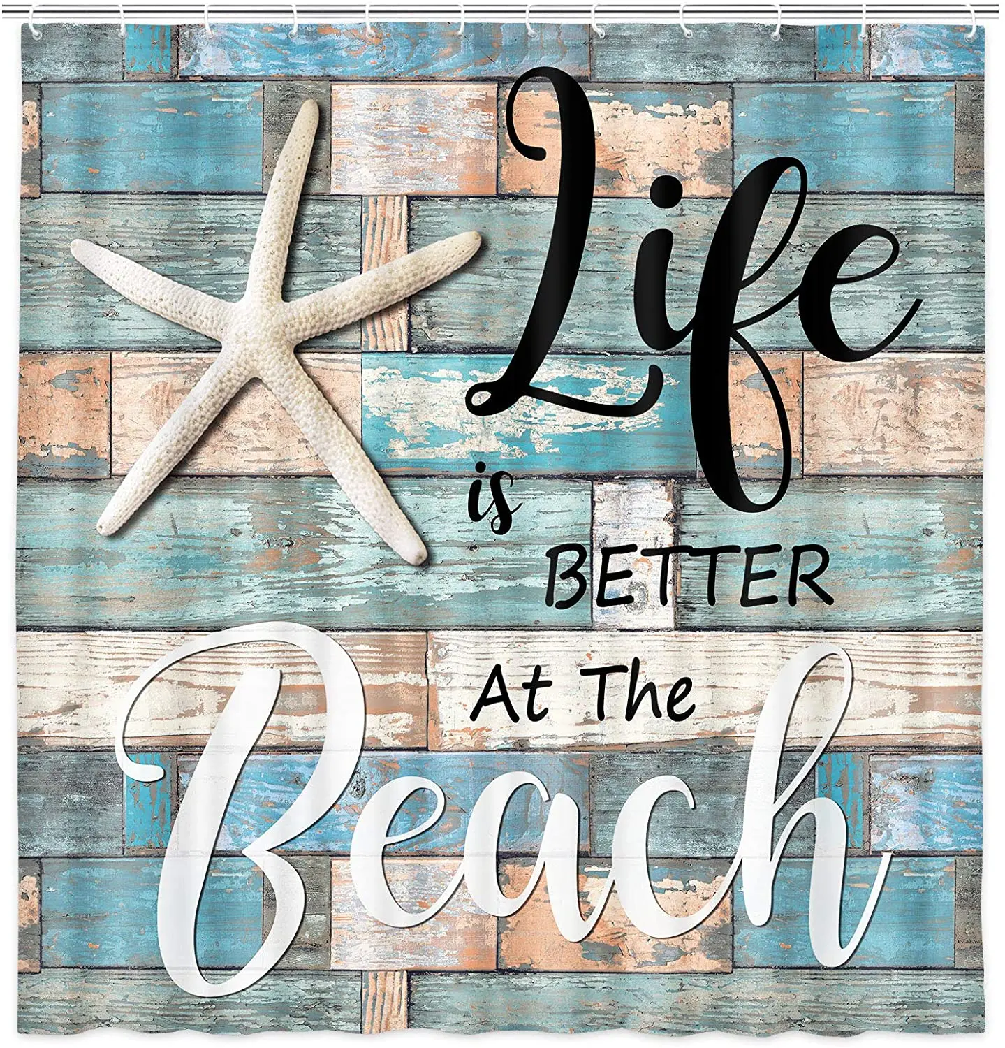 Beach Shower Curtain Rustic Vintage Wood Ocean Quote Words Fabric Nautical Coastal Theme Bathroom Bath Curtains with Hooks
Beach Shower Curtain Rustic Vintage Wood Ocean Quote Words Fabric Nautical Coastal Theme Bathroom Bath Curtains with Hooks