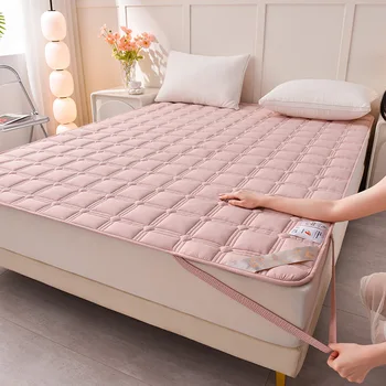 접이식 부드러운 통기성 얇은 매트리스 토퍼 패드, 미끄럼 방지 싱글 더블 침대 보호대 커버 매트, 침대 시트 퀼트 침대보, 1 개