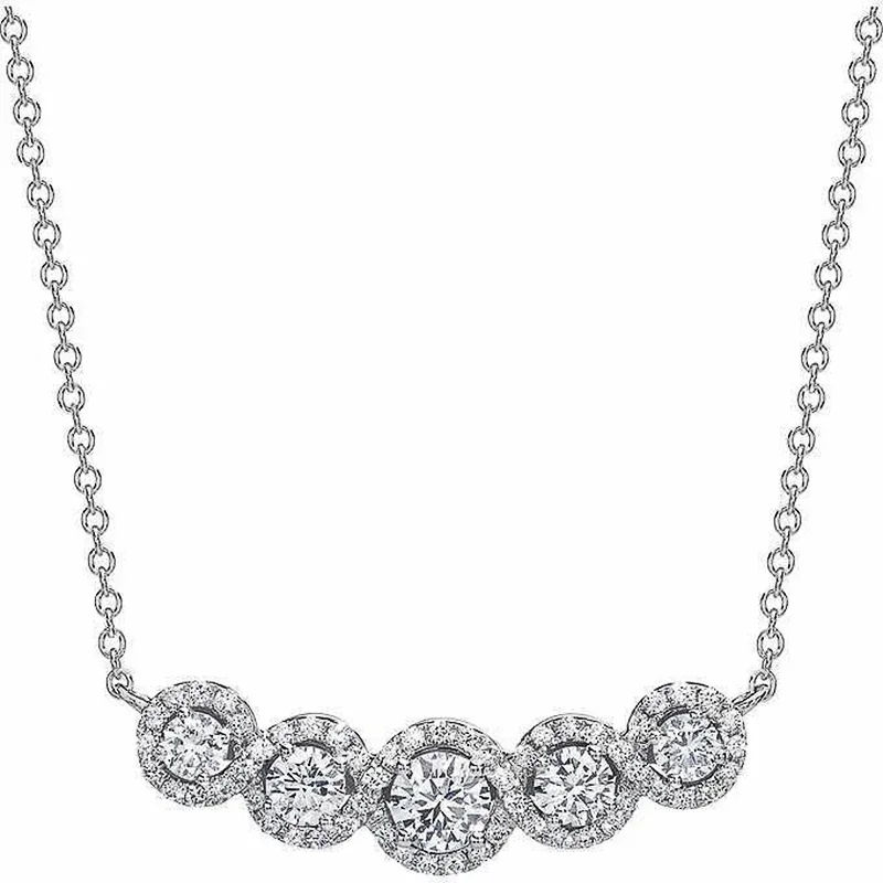 

Simple Stylish A Line Necklace for Women with Brilliant Cubic Zirconia High-quality Silver Color Versatile Female Jewelry