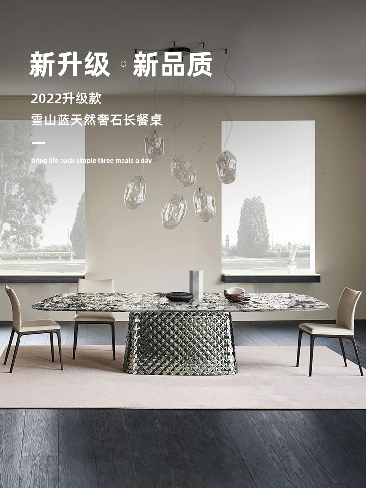 Italian natural marble table light luxury rectangular high-end villa living room home modern simple luxury stone dining table
Italian natural marble table light luxury rectangular high-end villa living room home modern simple luxury stone dining table